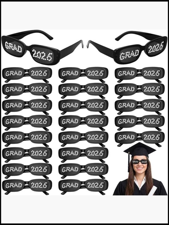 24 Pack Graduation Sunglasses with Glitter Diamond Photo Booth Prop main image 6